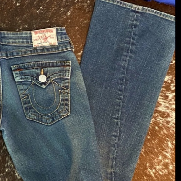 Joey TRUE RELIGION Flare Rare Jeans 29 Buddha EuC Flap pocket - Picture 2 of 10